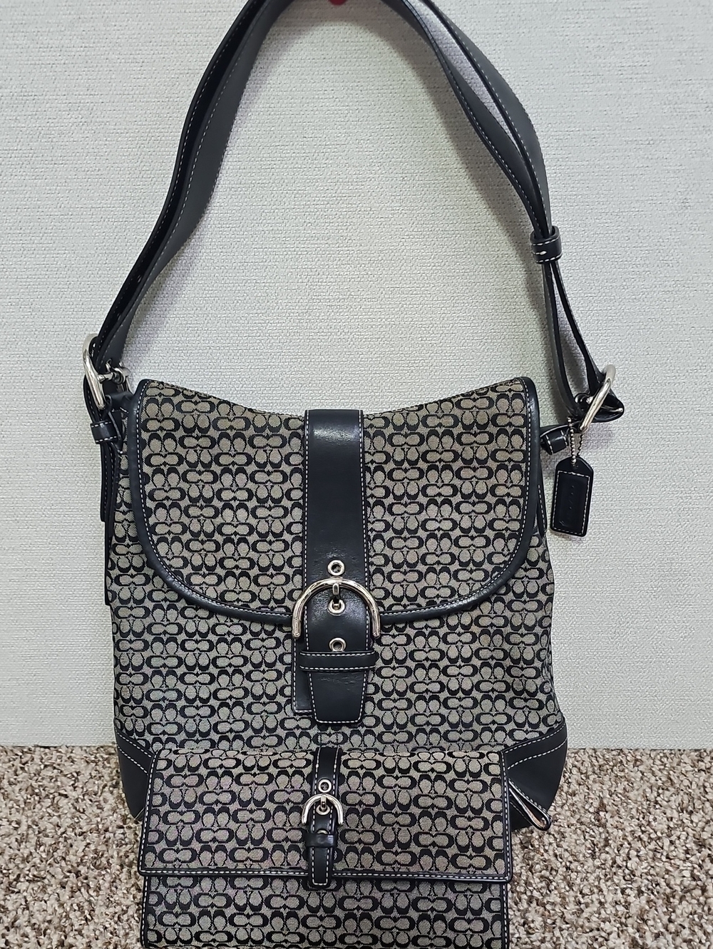 COACH 6376 SOHO SIGNATURE BUCKLE FLAP BAG BFPM-08-169